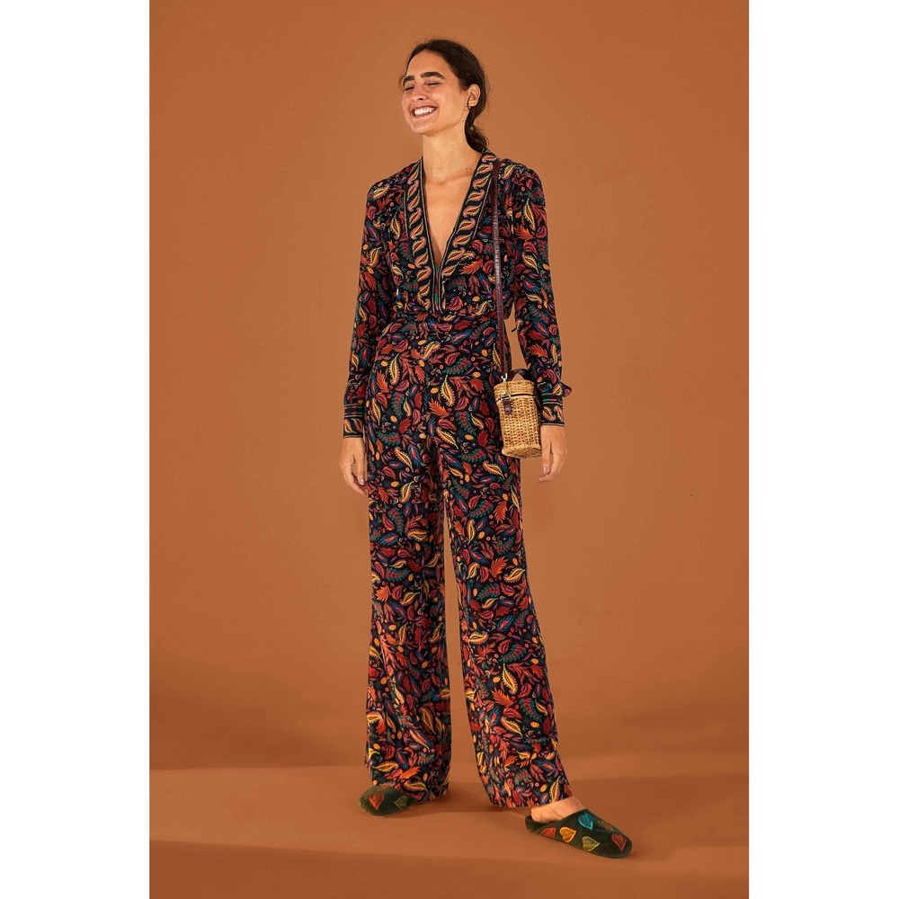 FARM Rio Black Mini Pineapples jumpsuit - Size Medium - NWT
